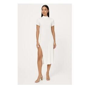 G by Giuliana Dress XXS White High Side Slit Asymmetric New